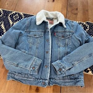 Levi's Blue Denim Sherpa Jacket